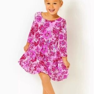 Lilly Pulitzer Girls Geanna Swing Dress Lilac Thistle in the Wild Flowers XL